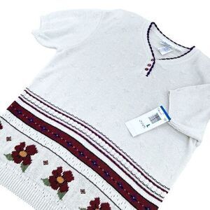 The Villager Womens Size Large V Neck Pullover Cottagecore‎ Granny Vintage Fall